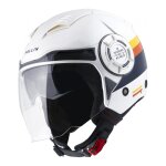 Casque jet pull - in open face gary rainbow blanc / jaune / orange brillant -
