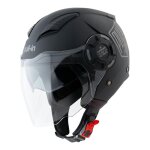 Casque jet pull - in solid noir mat (ece 22. 05) - xs