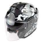 Casque jet shark skwal jet franz black / white / gold - l