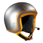 Casque jet vespa elettrica bluetooth argent / orange - m Casque jet vespa elettrica bluetooth argent / orange - m