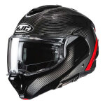 Casque modulable hjc f100 carbon stan mc1 carbone / gris / rouge brillant -