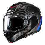 Casque modulable hjc f100 carbon stan mc21 carbone / bleu / rouge brillant