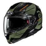Casque modulable hjc rpha91 blat mc7 kaki / noir brillant - xl
