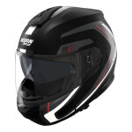 Casque modulable nolan n100 - 6 radiante 357 noir / argent / rouge mat - m