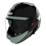 Casque modulable nolan n120 - 1 blocco 358 noir / vert / beige - l