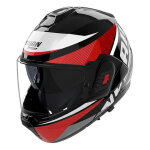 Casque modulable nolan n120 - 1 duetto 369 noir / rouge / blanc brillant - m