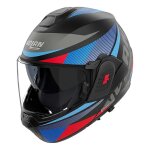 Casque modulable nolan n120 - 1 duetto 370 noir / bleu / rouge brillant - m