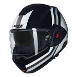 Casque modulable nolan n120 - 1 lineo 348 noir / blanc / argent brillant - s