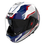 Casque modulable nolan n120 - 1 onirico 376 blanc / rouge / bleu brillant - l