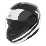 Casque modulable nolan n90 - 3 06 roboto 348 noir / argent / blanc - xs