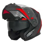Casque modulable nox n966 focal noir mat / rouge - xs