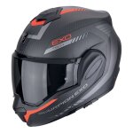 Casque modulable scorpion exo - tech evo carbon cosy matt black / red - xs
