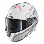 Casque modulable shark evo - one 2 keenser blanc / argent / rouge - xs