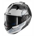 Casque modulable shark evo - one 2 slasher blanc / noir / argent - xs