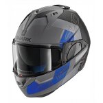Casque modulable shark evo - one 2 slasher mat anthracite / noir / bleu - xs