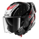 Casque modulable shark oxo rydger black / silver / red - s