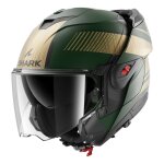 Casque modulable shark oxo sikter green / chrome / gold mat - 2xl