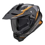Casque trail / adventure scorpion adf - 9000 air feat noir mat / argent / oran