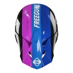 Casquette casque cross freegun xp - 4 attack jaune fluo / bleu / violet mat