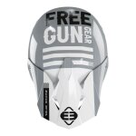 Casquette casque cross freegun xp - 4 danger gris / blanc brillant