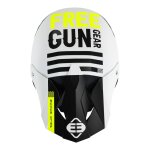 Casquette casque cross freegun xp - 4 danger noir / blanc / jaune fluo mat