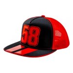 Casquette plate trucker marco simoncelli 58 noir / rouge