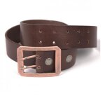 Ceinture cuir helstons double d marron - 85