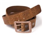 Ceinture helstons double d cuir tan - 85 cm