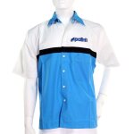 Chemise polini race team blanc bleu brod�e - courte2xl