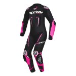 Combinaison cuir femme ixon vortex 3 lady noir / rose / blanc - xs