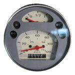 Compteur rms rond �105 mm gris / argent 120 km / h vespa px 80 / 150 / 200