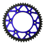 Couronne pbr anti - boue alu ultra - light twin color - 520 52 dents bleu