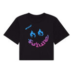 Crop top fox racing w hello fox black - s