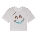 Crop top fox racing w hello fox white - xs