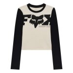 Crop top manches longues fox racing woman coldpress rib pearl white - x
