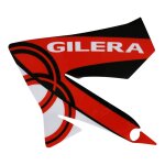 D�co logo aile avant gauche blanc - rouge 2h000916 pour gilera 50 smt - r