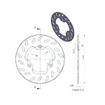 Disque de frein ng brake disc d. 218 avant gauche derbi - 088 Disque de frein ng brake disc d. 218 avant gauche derbi - 088