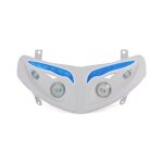 Double optique replay rr8 blanc avec leds bleu pour peugeot speedfight