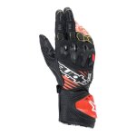 Gants cuir / textile alpinestars gp tech v2 noir / blanc / rouge fluo - s