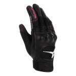 Gants cuir / textile femme bering lady kelly noir / fuchsia - t6