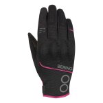 Gants cuir / textile femme bering lady nassau noir / fuschia - t5