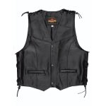 Gilet cuir held patch noir - s
