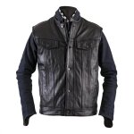 Gilet cuir helstons waistcoat 2 noir - s