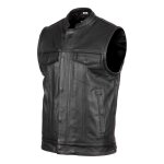 Gilet cuir helstons west noir - s Gilet cuir helstons west noir - s