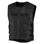Gilet en cuir icon regulator d3o noir - s / m Gilet en cuir icon regulator d3o noir - s / m