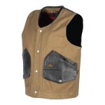 Gilets sans manches textile helstons west kraft / marron / noir - xl