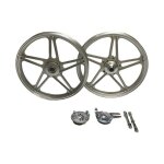 Jantes pour peugeot 103 mvl / vogue 17 argent type bernardi (paire)