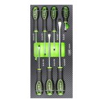 Jeu de 7 tournevis plats jbm avec demi - module pour servante