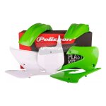 Kit plastique polisport mx type origine blanc / vert pour kawasaki 85