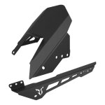 Lèche roue arrière + protège chaîne avoc noir anodisé avec motif Lèche roue arrière + protège chaîne avoc noir anodisé avec motif
